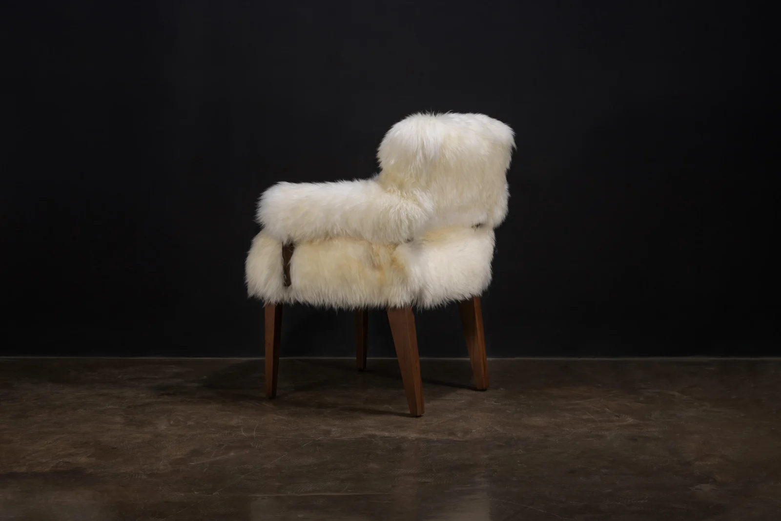Bruno Ovino - Modern Armchair In Exotic Wood And Sheepskin — 3