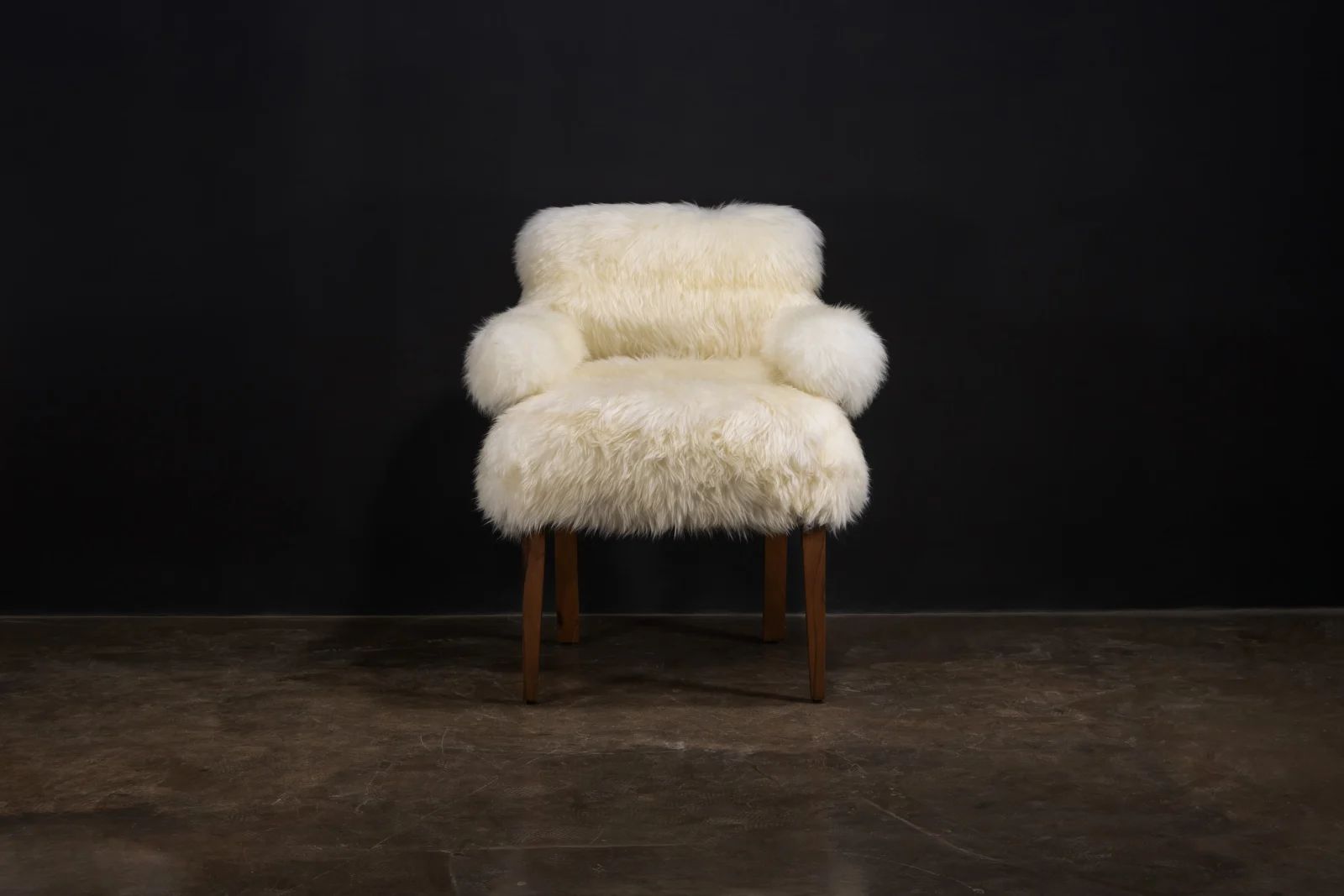 Bruno Ovino - Modern Armchair In Exotic Wood And Sheepskin — 4