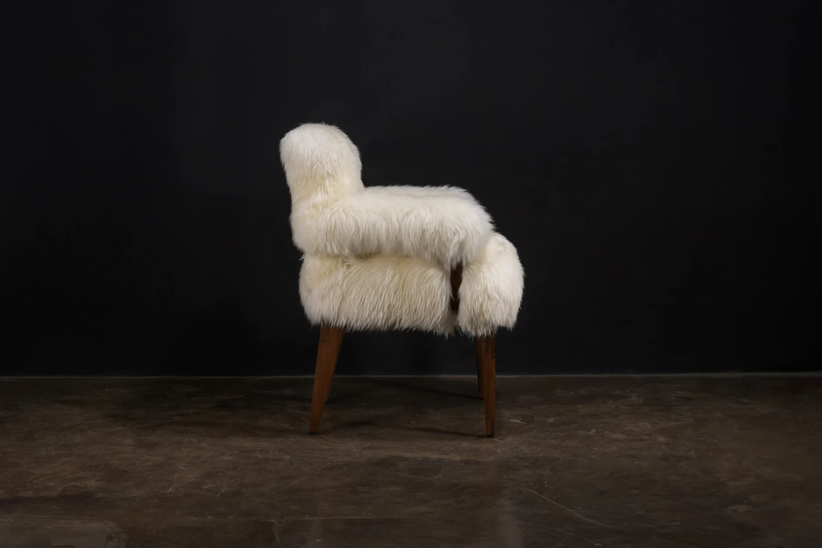 Bruno Ovino - Modern Armchair In Exotic Wood And Sheepskin — 5