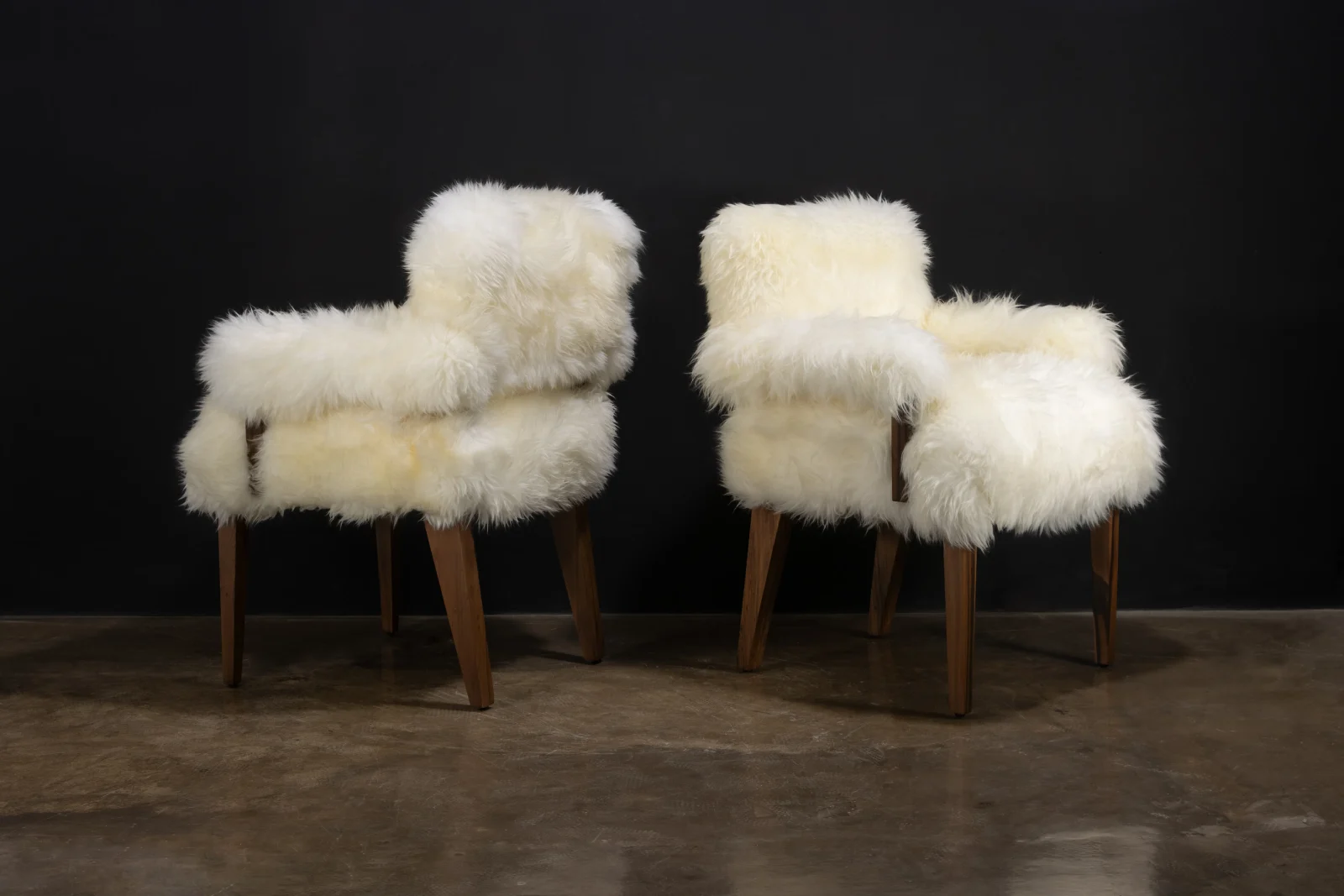 Bruno Ovino - Modern Armchair In Exotic Wood And Sheepskin — 7