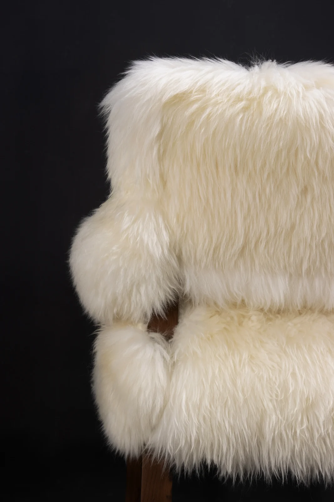 Bruno Ovino - Modern Armchair In Exotic Wood And Sheepskin — 12