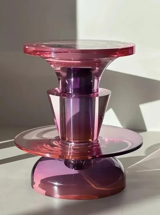 A Piece of One Day_pray 03 side table in translucent colored acrylic by Saerom Yoon
