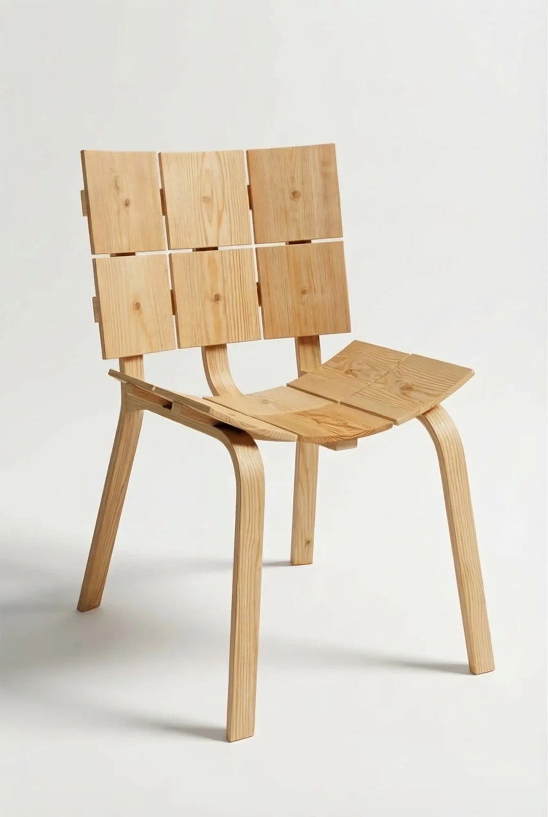 Åke lounge chair in pale wood with gently curved Scandinavian lines