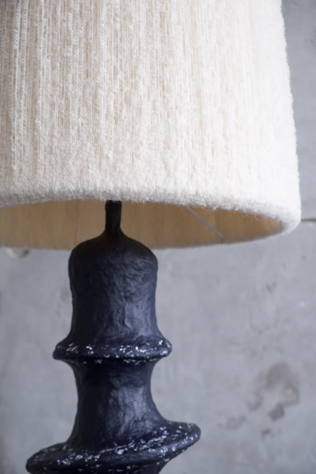 Orbita Floor Lamp in Biocomposite and Bouclé Wool — 3