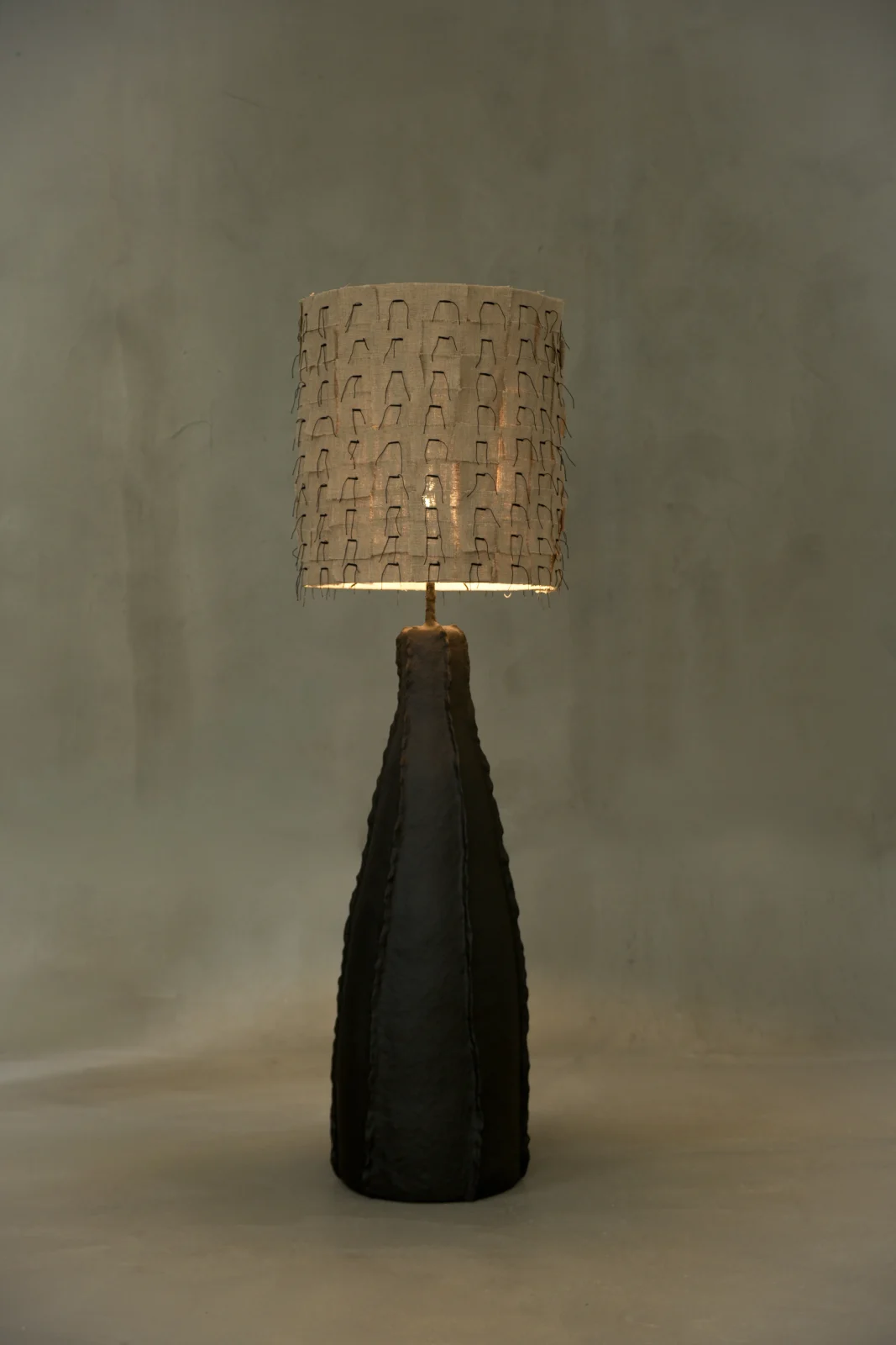 Laco Floor Lamp in Biocomposite and Linen — 2