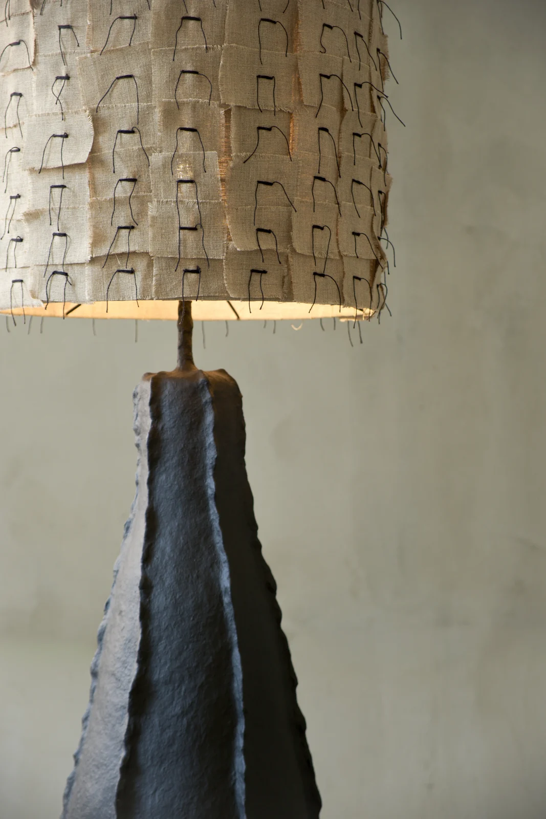 Laco Floor Lamp in Biocomposite and Linen — 5