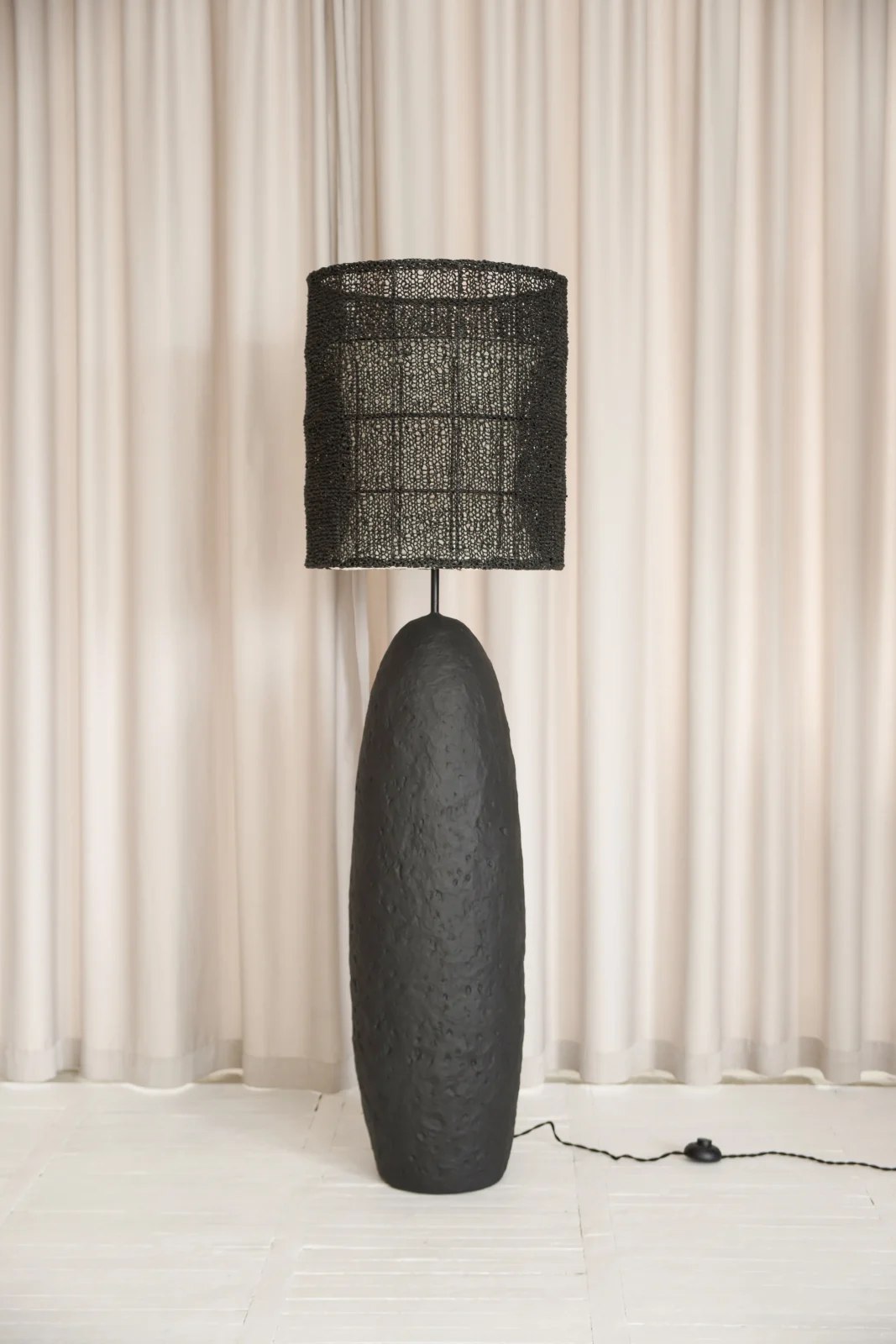 Ember Floor Lamp in Biocomposite and Raffia — 2