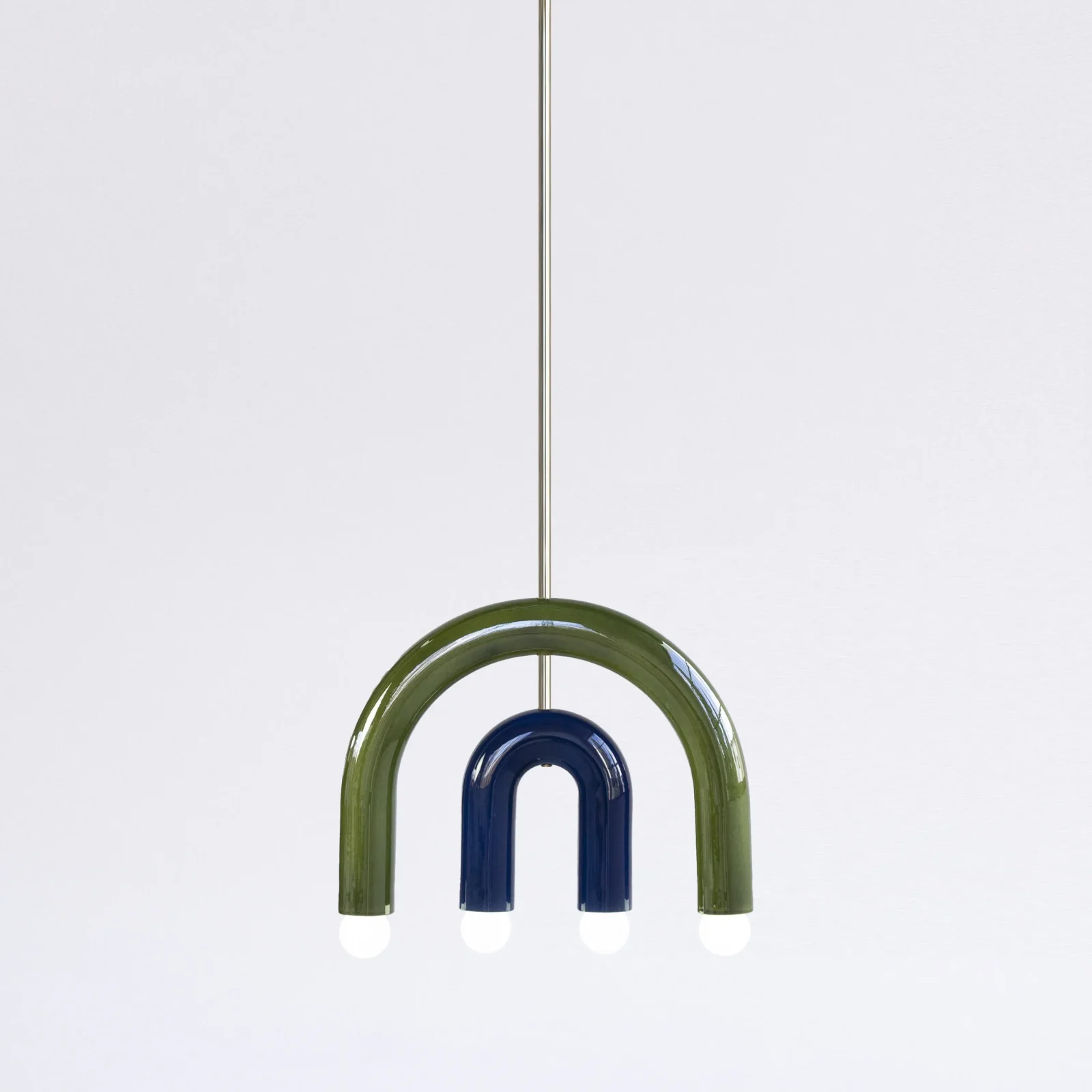 Trn / Model C1 Silver Finish Pendant Lamp in Ceramic — 12