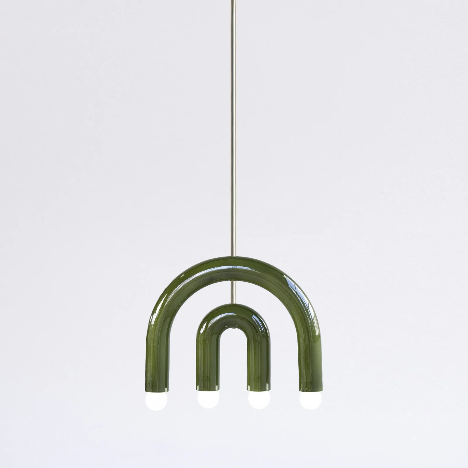 Trn / Model C1 Silver Finish Pendant Lamp in Ceramic — 14