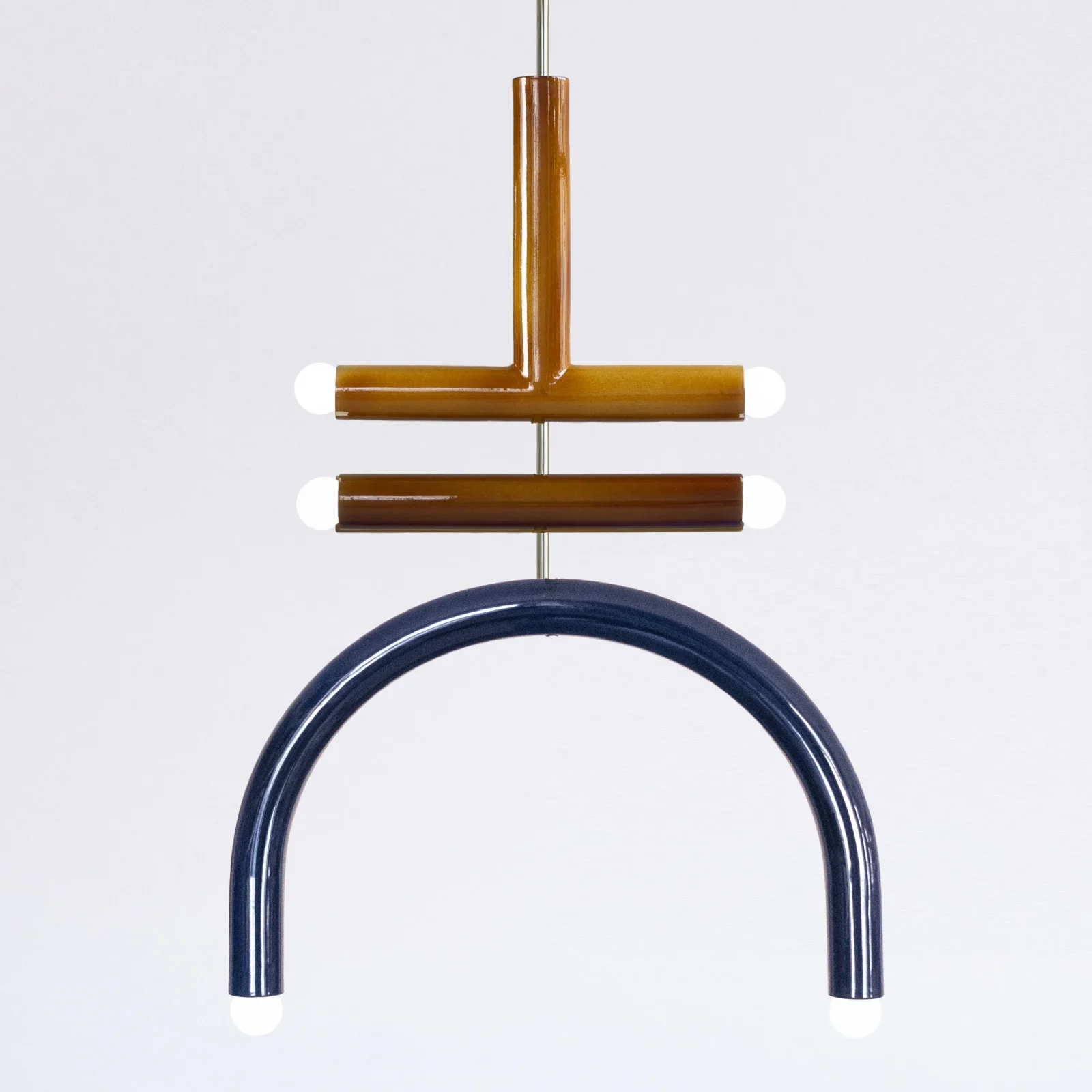 Trn / Model F2 Silver Finish Pendant Lamp in Ceramic — 9