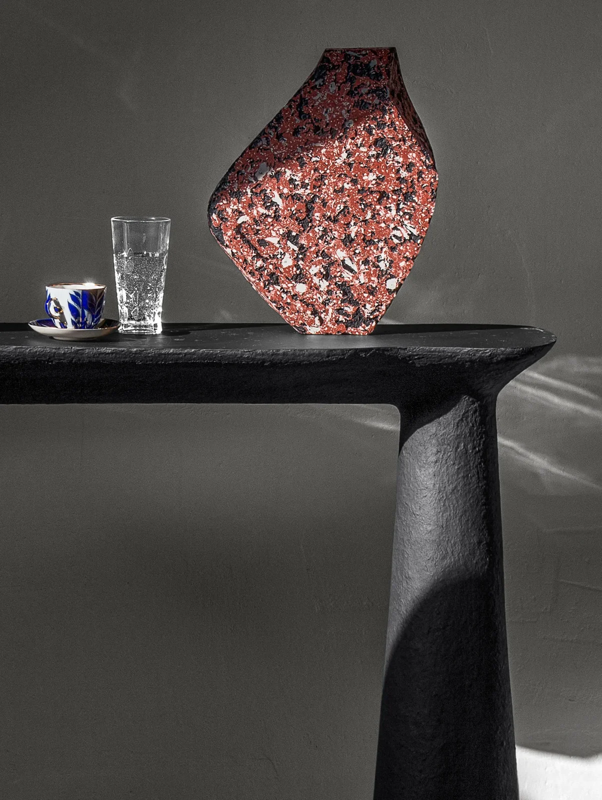 Solid Black Stone Console Table - Toki Series In Cast Stone By Donatas Zukauskas — 5