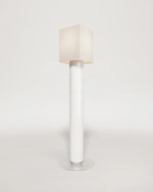 Navazi - Ceramic Glaze Floor Lamp With Linen Lampshade