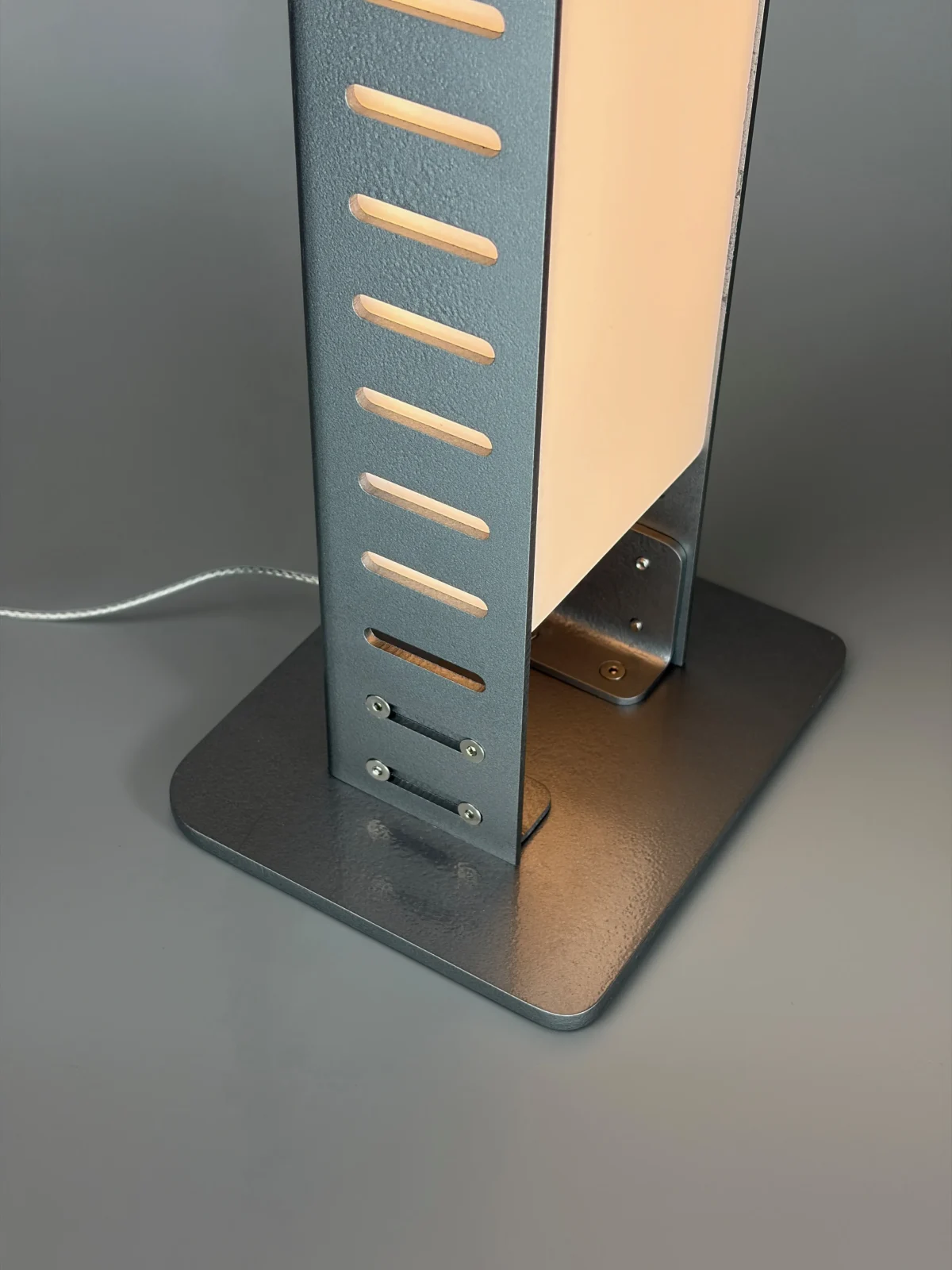 Slotted Table Lamp in Acrylic and Metal — 2