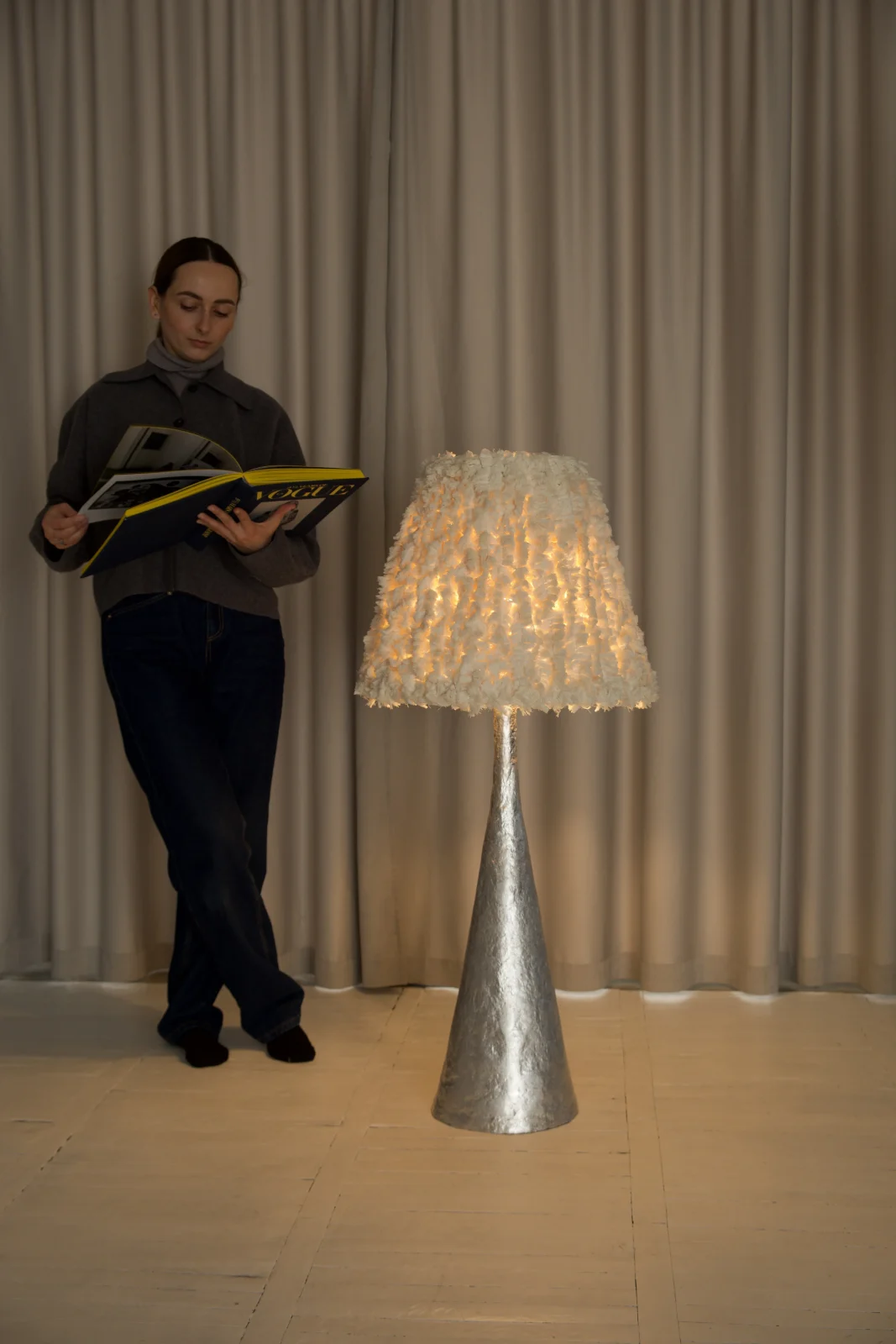 Silva Soft Floor Lamp in Biocomposite and Cotton — 6