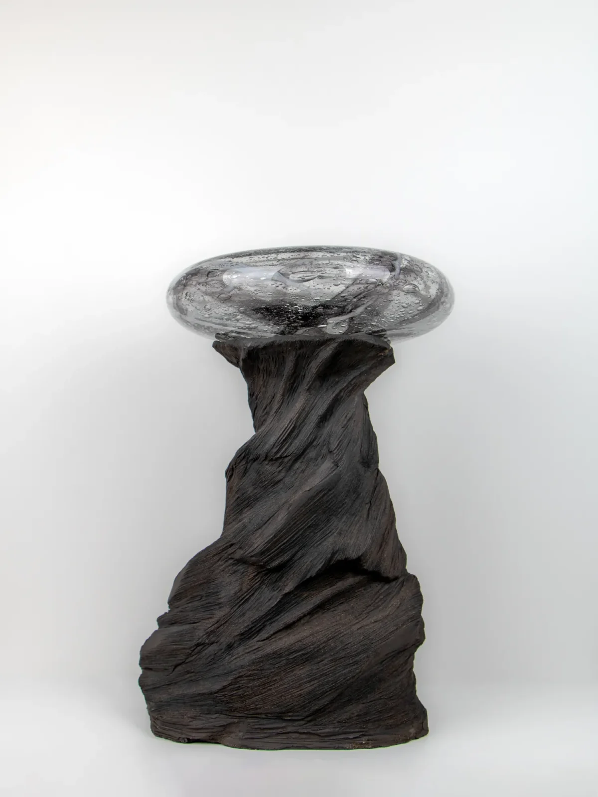 Isla No 1 - Sculptural Table In Stoneware & Hand-blown Glass — 8