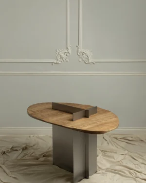 Fision Oak And Steel Dining Table