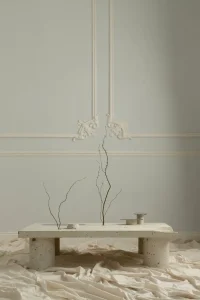 Atlantis sculptural coffee table in hand-carved cantera stone by Toro Manifesto