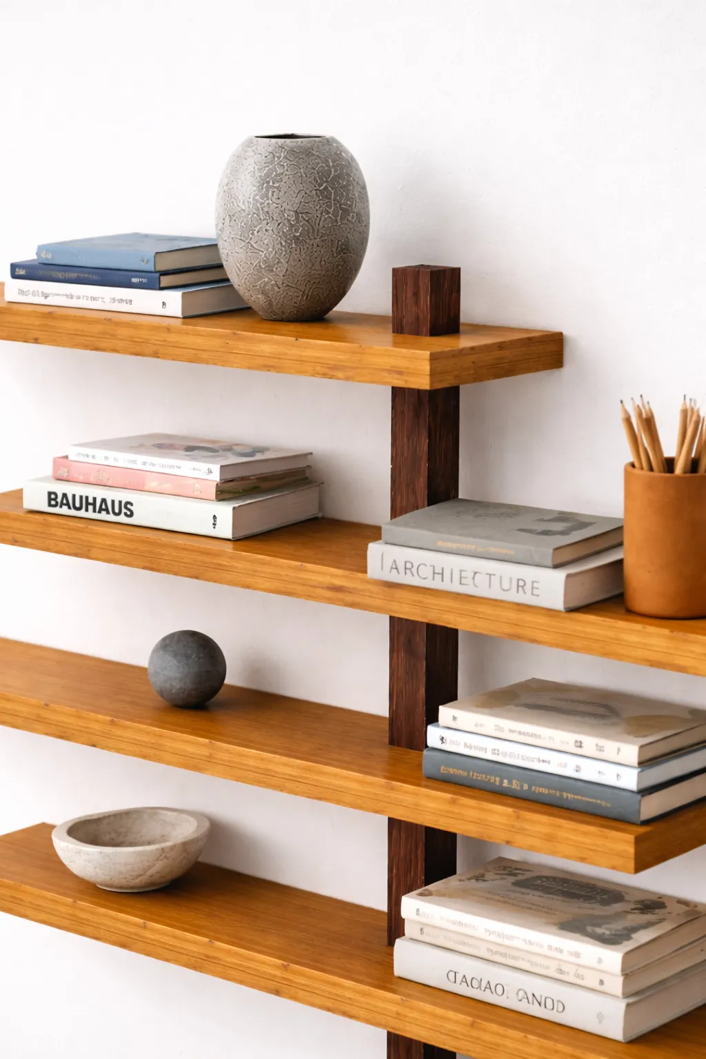The Mono-leg Architectural Bookshelf In Brazilian Hardwood — 5