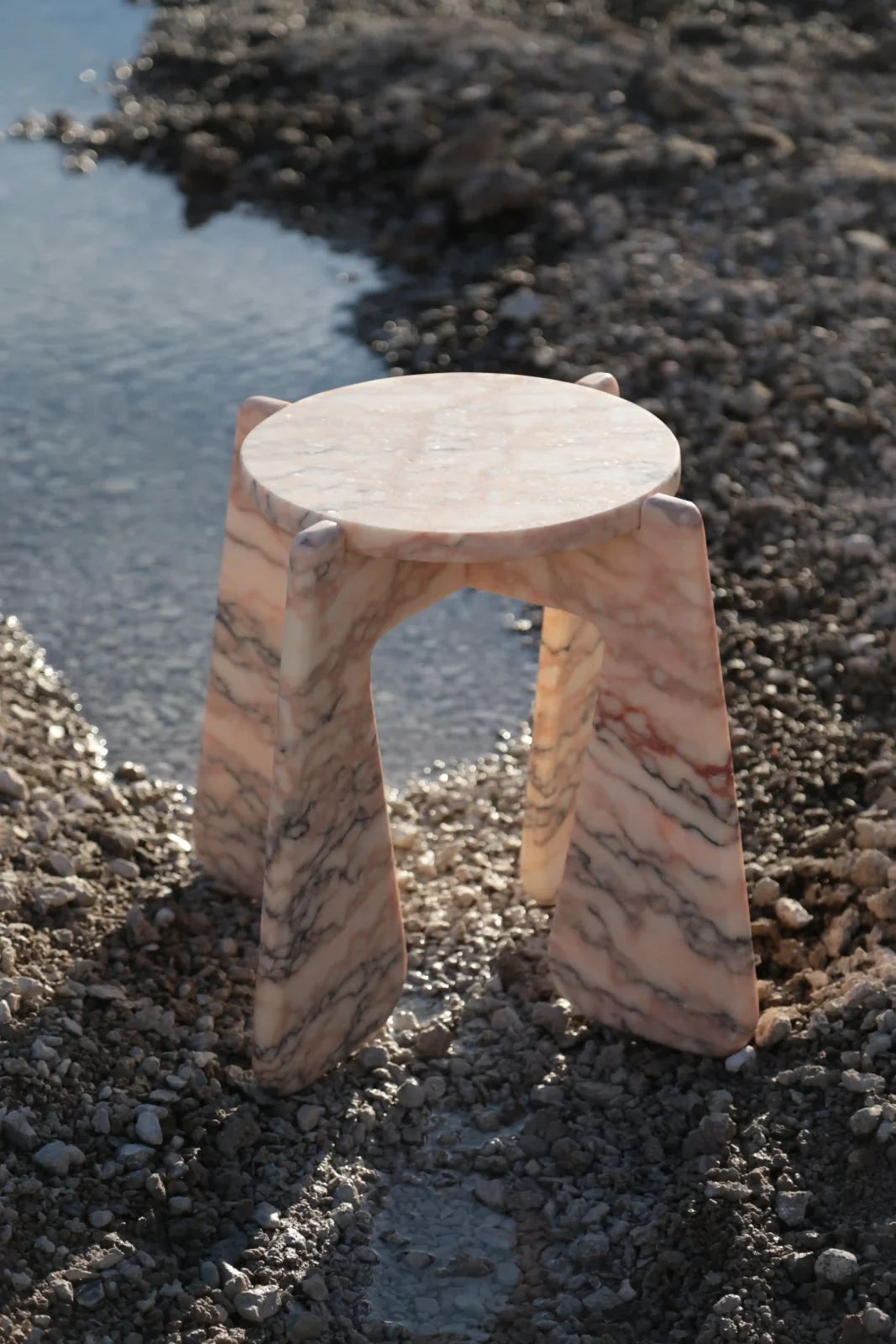 Match! Studio Edition 001 solid marble side table with rounded forms by please touch studio