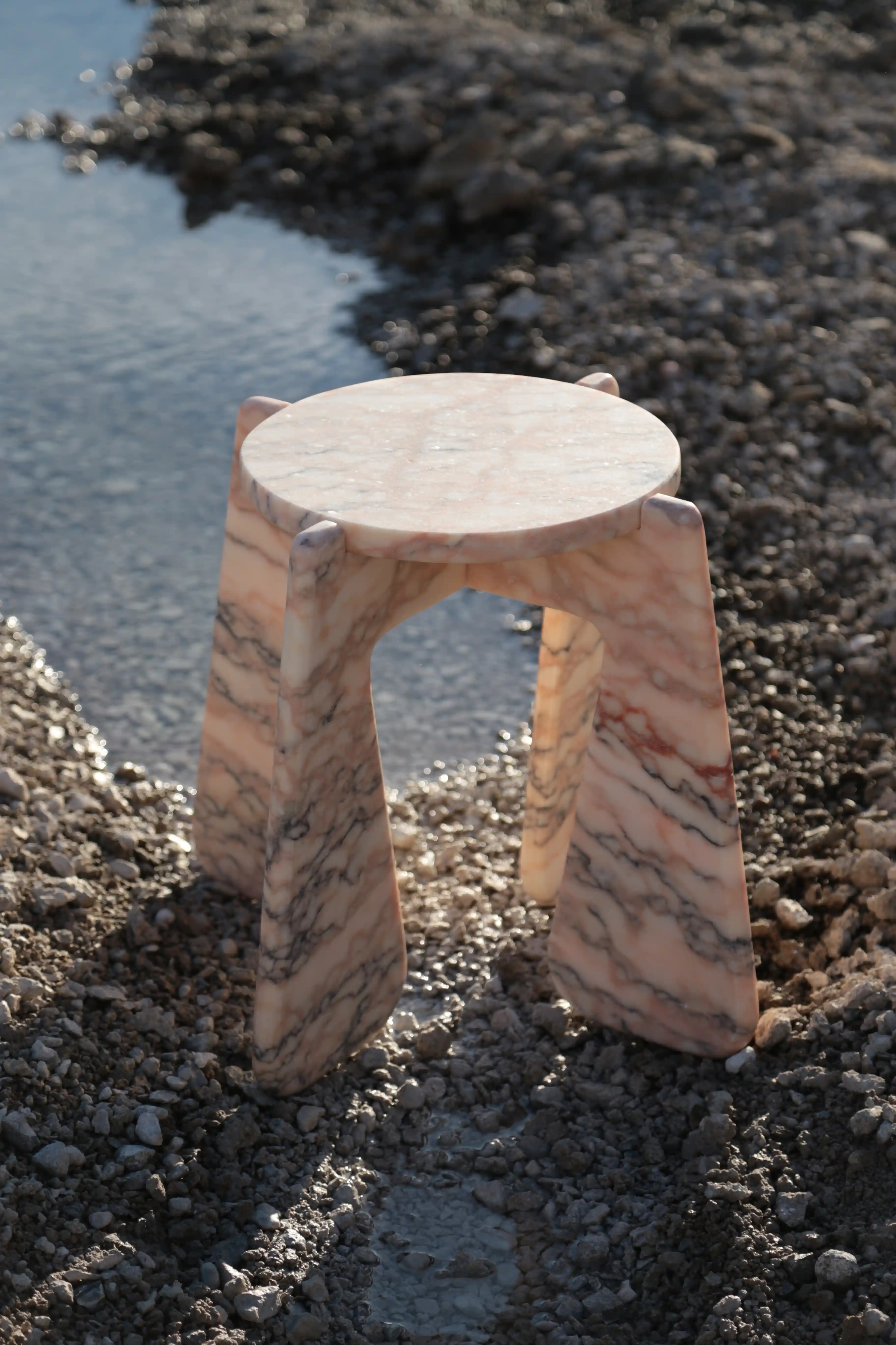 Match! Studio Edition 001 solid marble side table with rounded forms by please touch studio