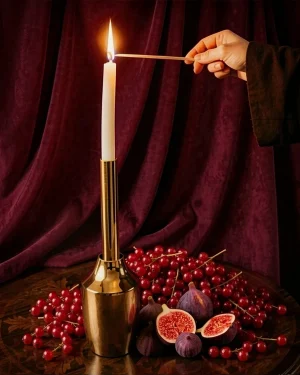 Anicca Vanitas Brass Candlestick