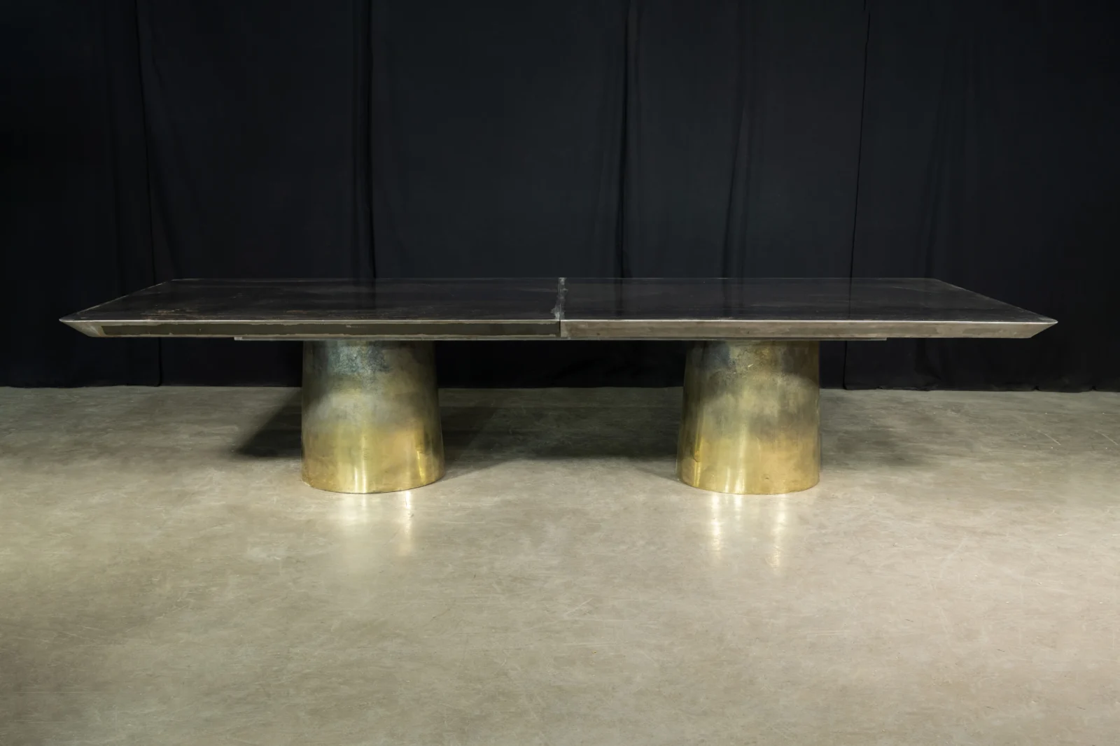 Cast Bronze and Metal Twin-pedestal Dining Table By Costantini, Benone — 3