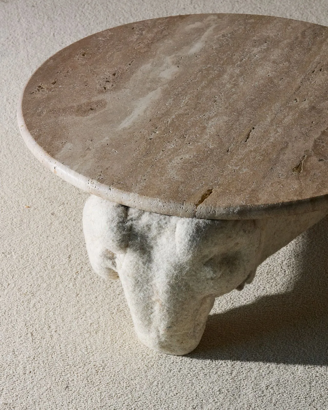 Wool Felt+marble Sculpture