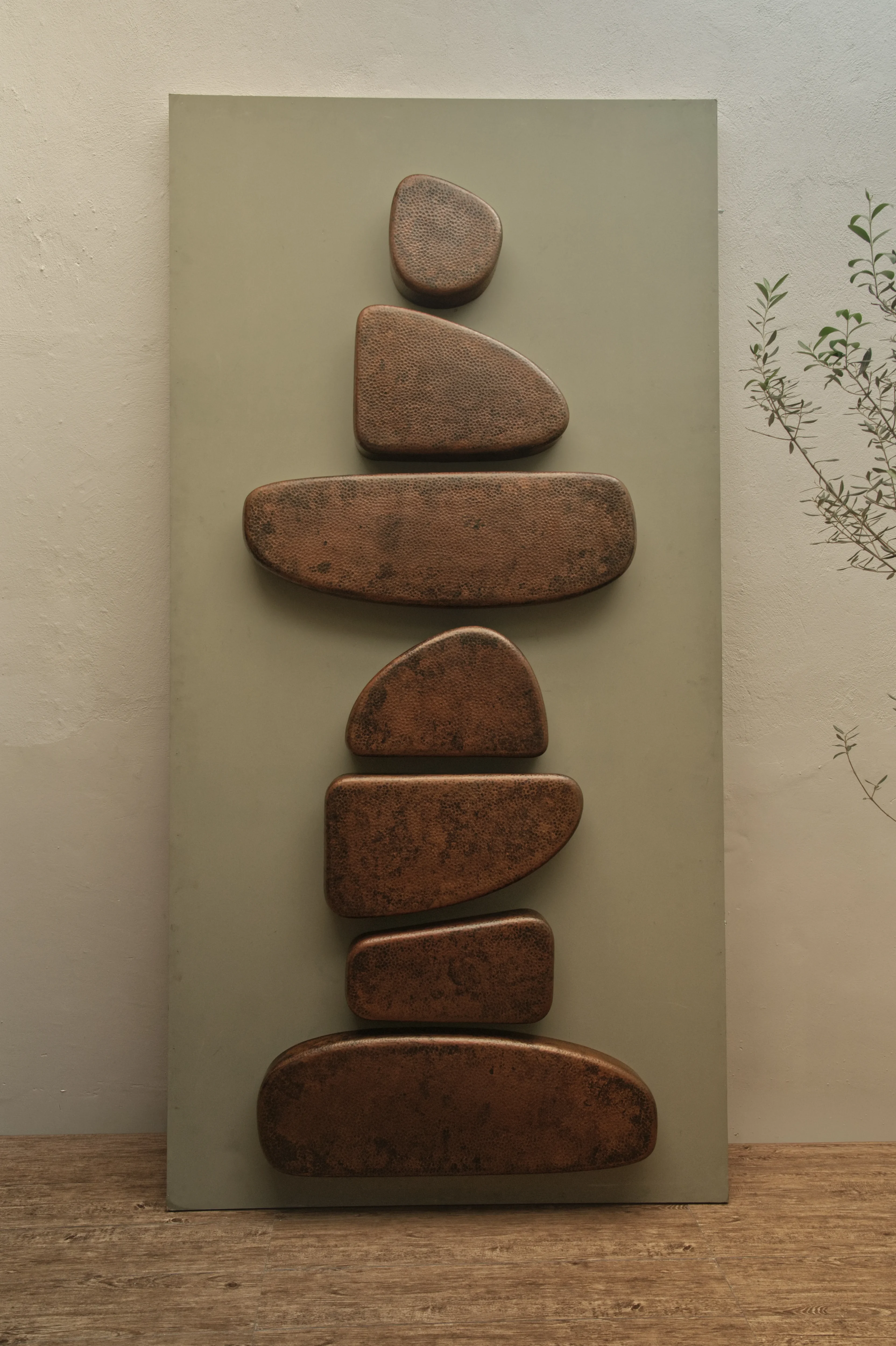 Ottotem hammered copper wall sculpture
