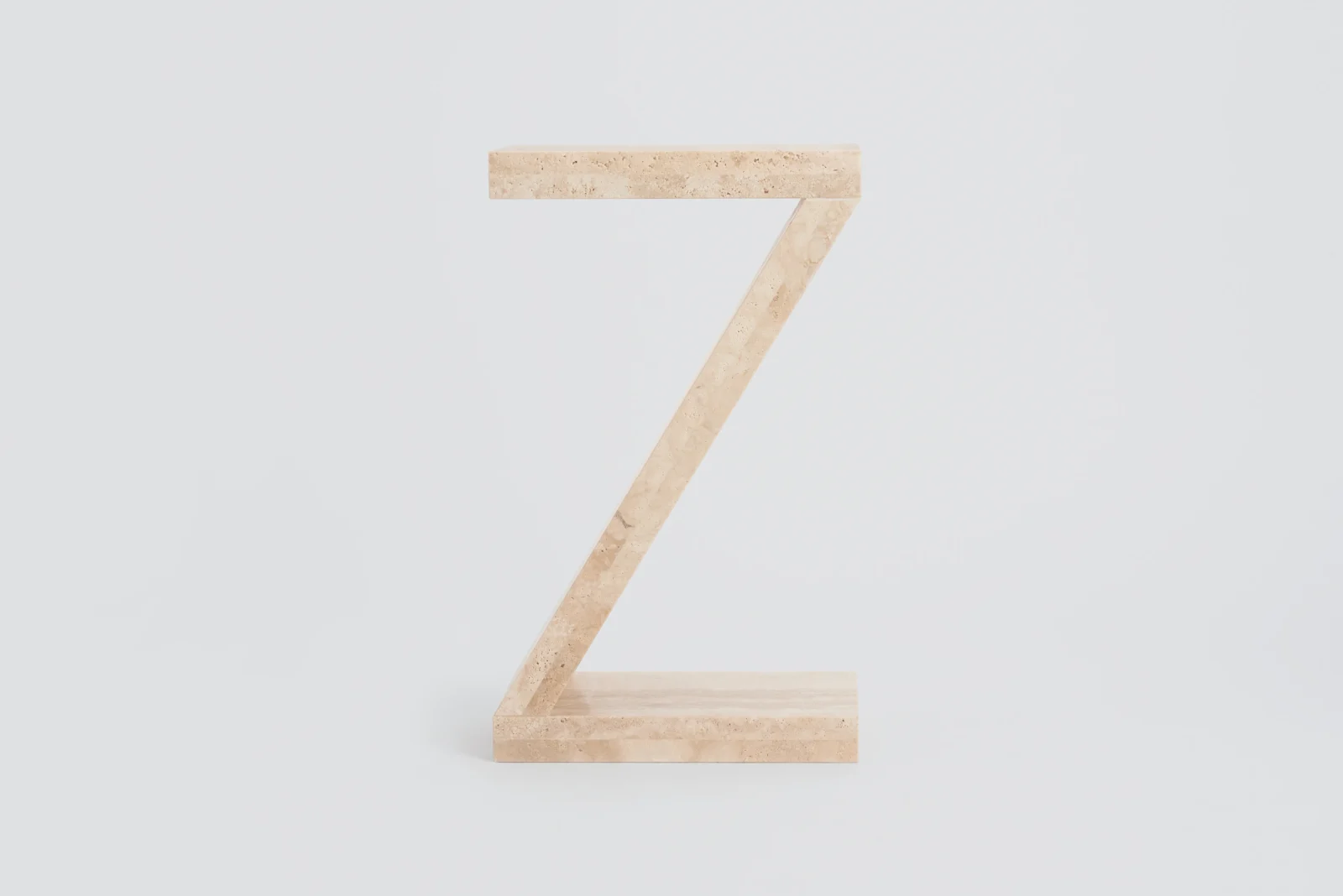 Travertine Side Table — 2