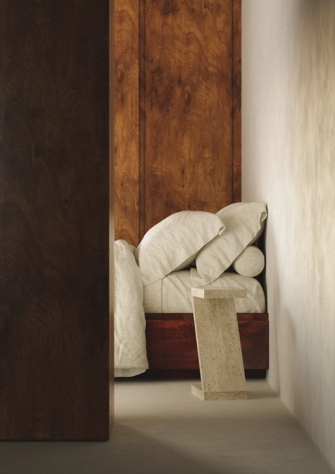 Travertine Side Table — 6