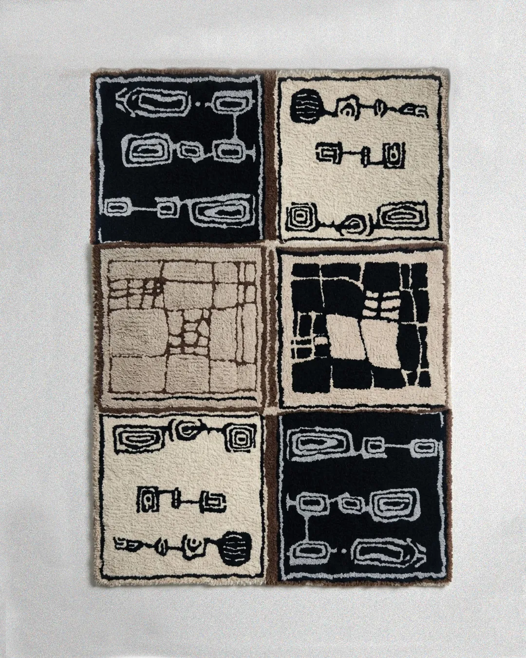 Circuit Black X tufted wool rug