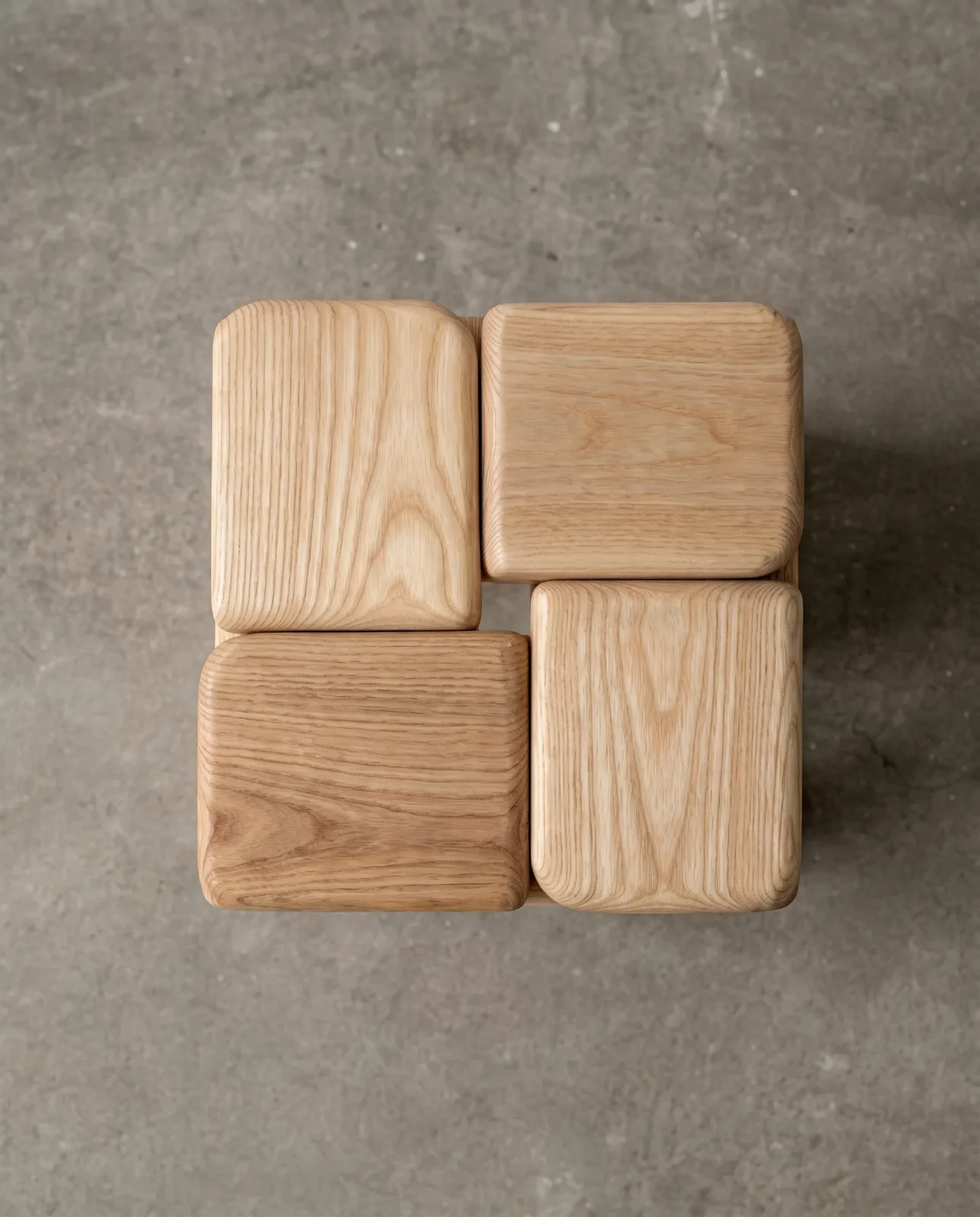 Knot Low Stool / Side Table In Solid Ash Wood — 5