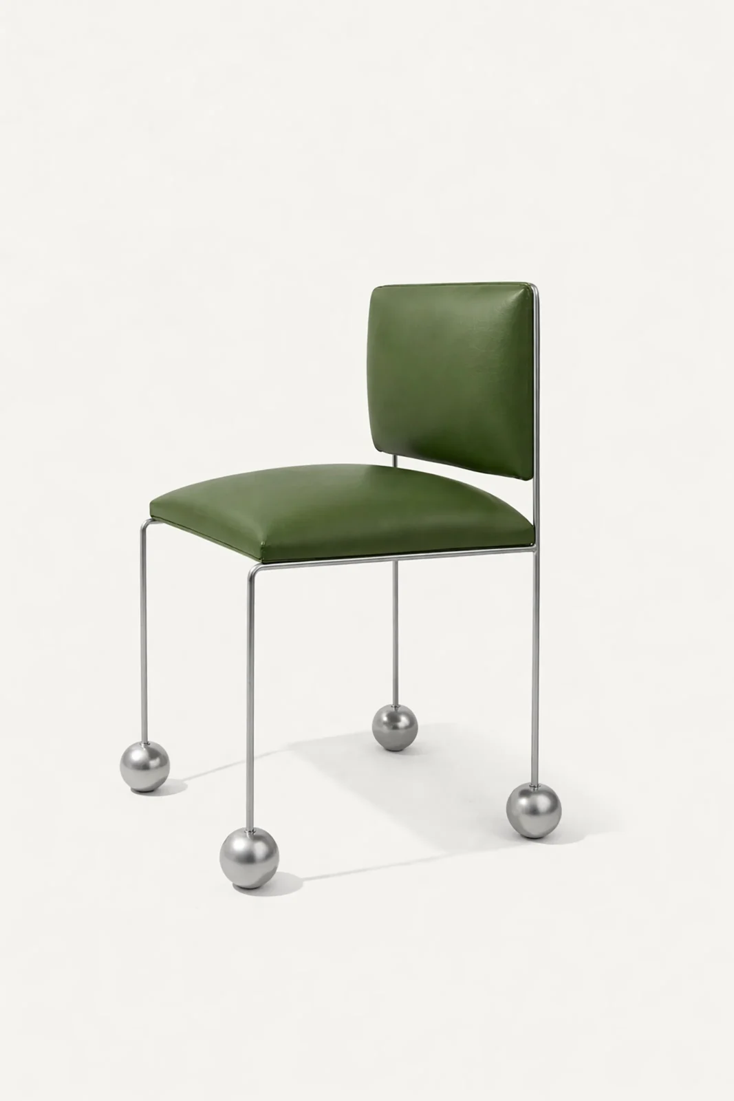 Ball Foot Sculptural Chair, Vegan Leather — 11