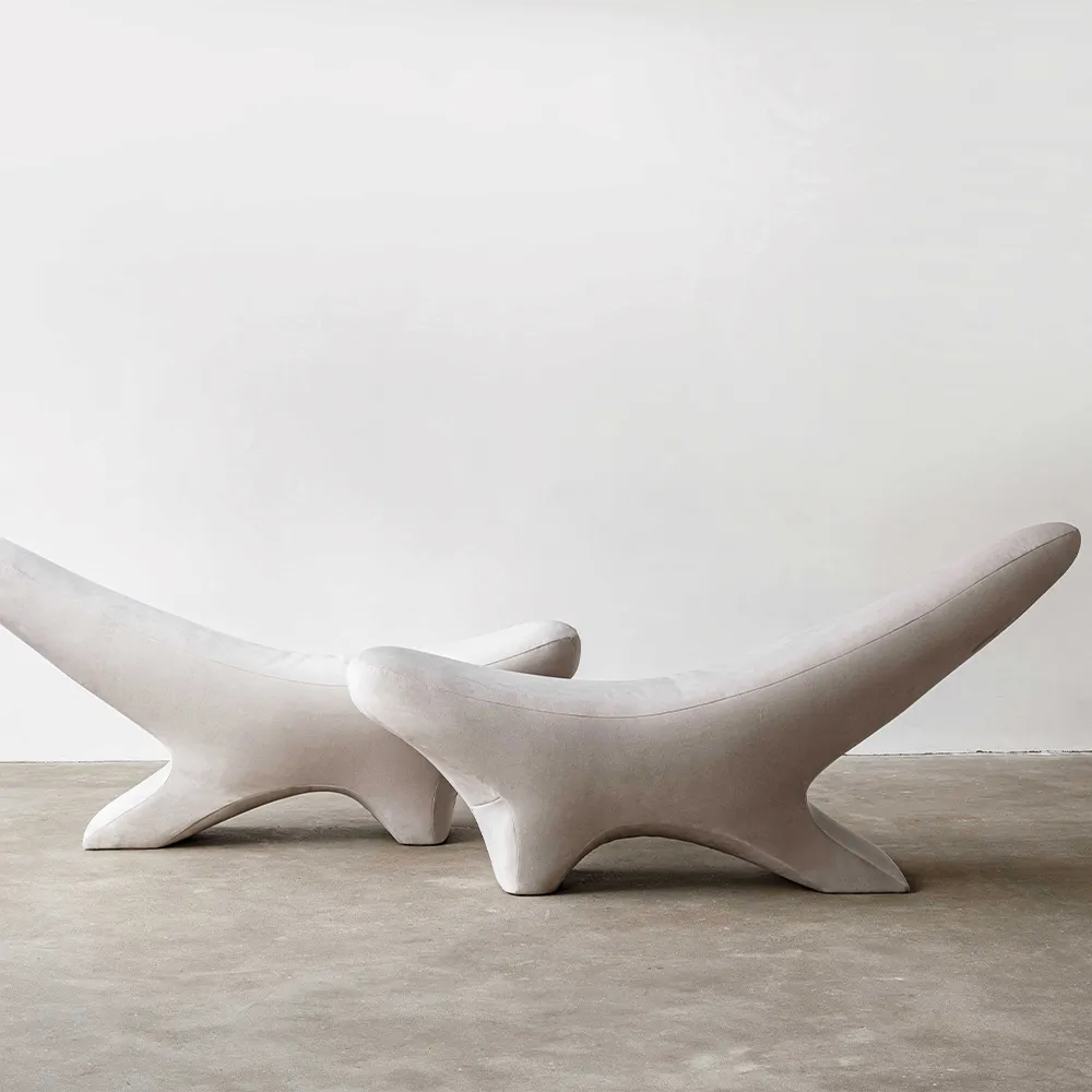 Tuman Lounge Chair in Textiles and Wood — 2