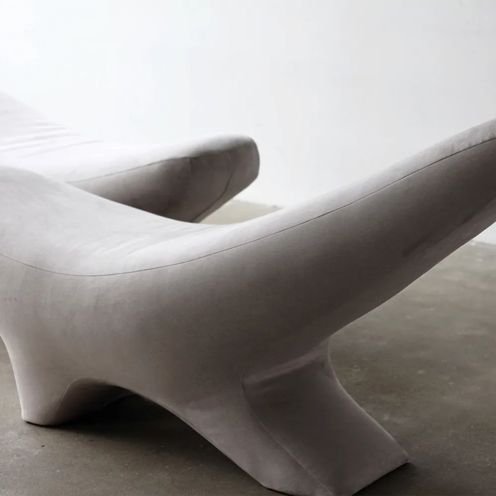 Tuman Lounge Chair in Textiles and Wood — 5