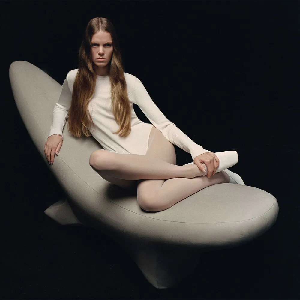 Tuman Lounge Chair in Textiles and Wood — 7