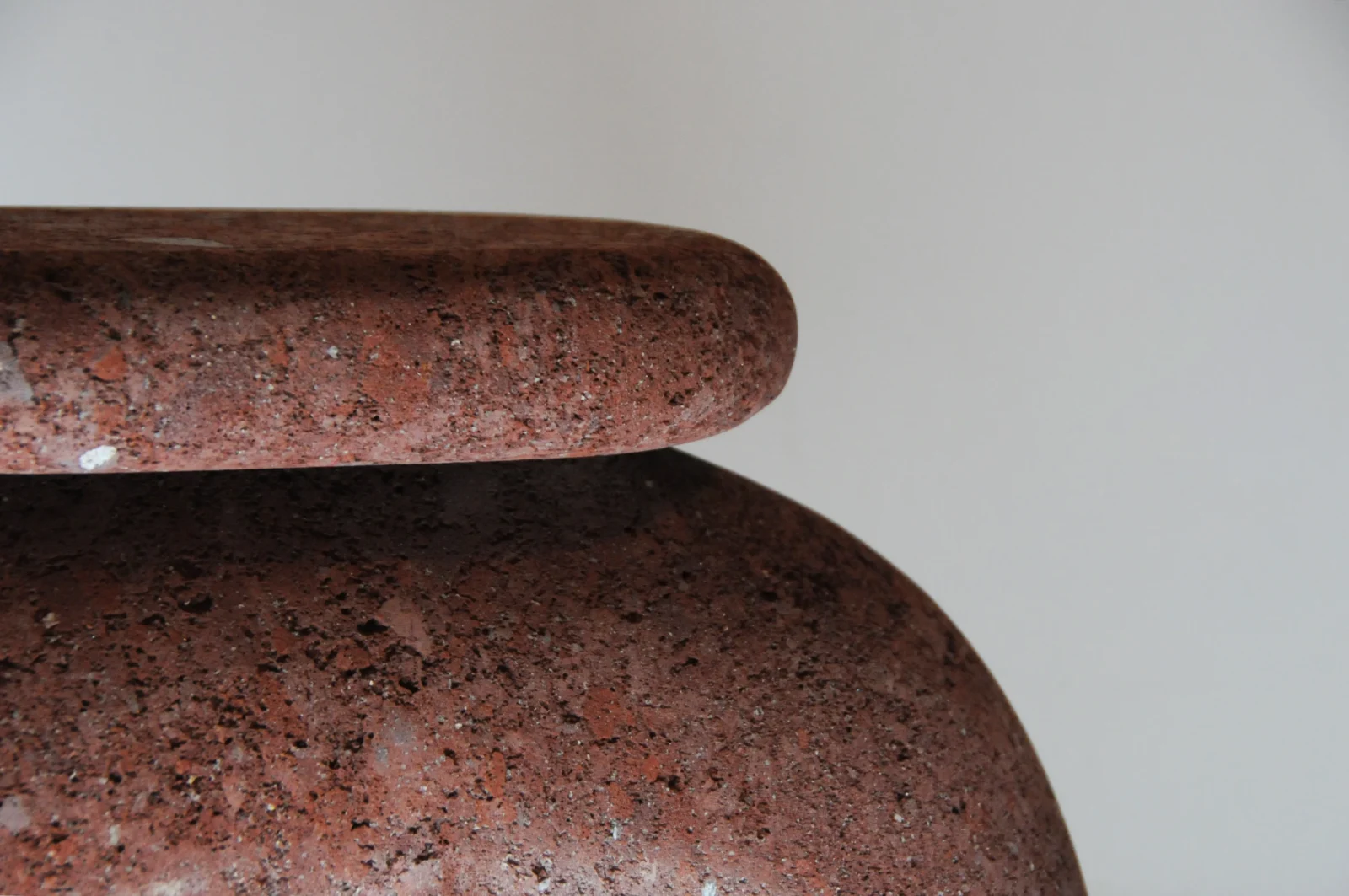 Neolithic Thinker Sculptural Stool Tezontle Volcanic Stone — 3