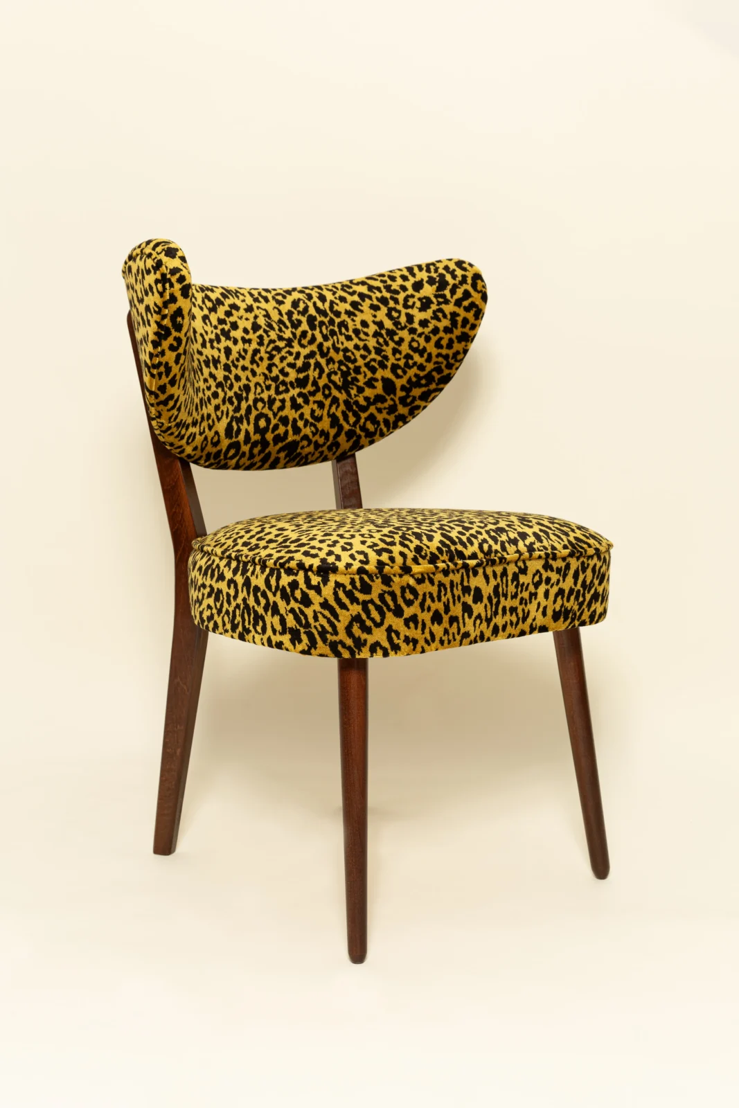 Dining Chair, Leopard Velvet By Edmond Petit, Walnut Wood — 5