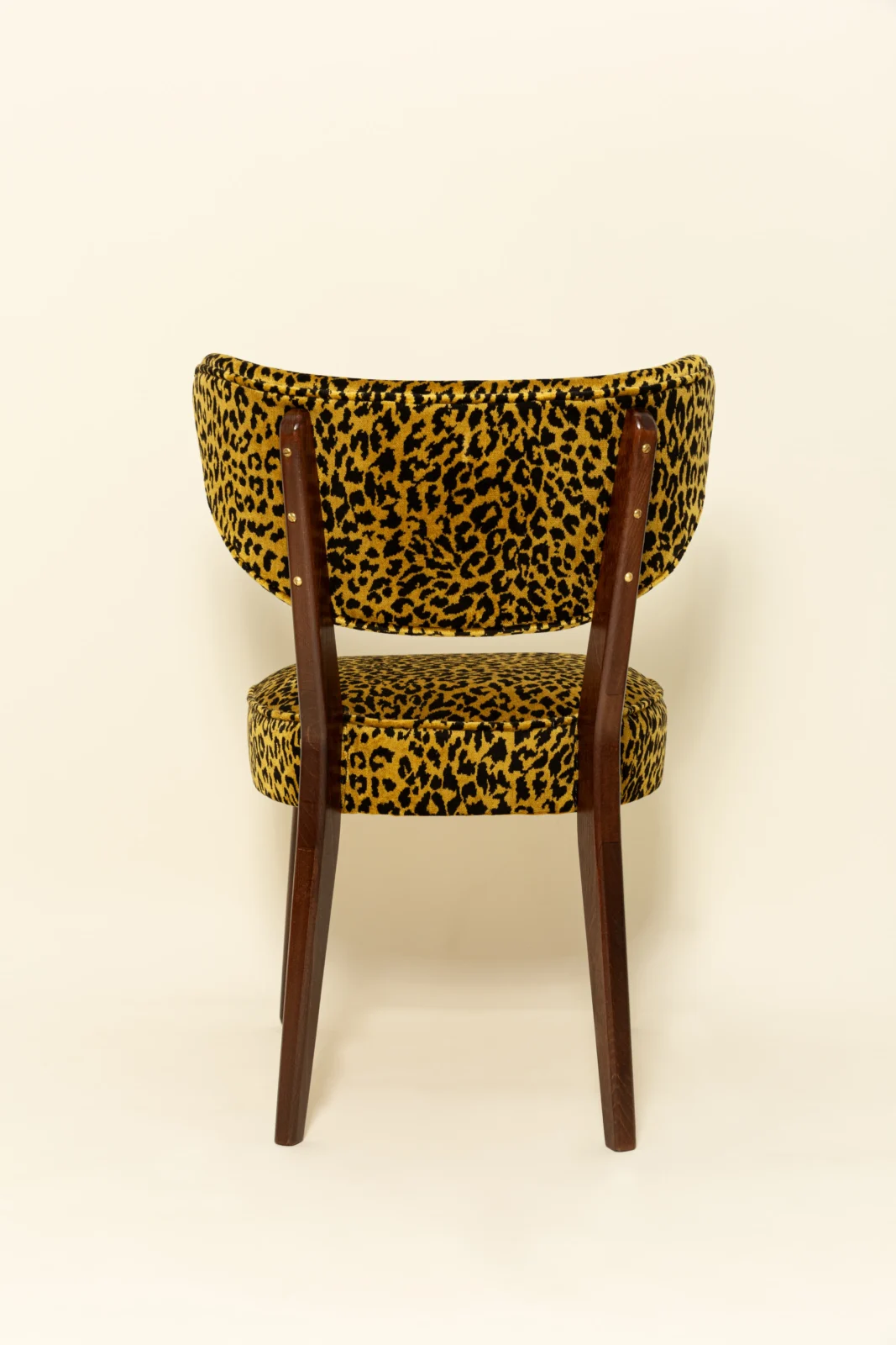 Dining Chair, Leopard Velvet By Edmond Petit, Walnut Wood — 7