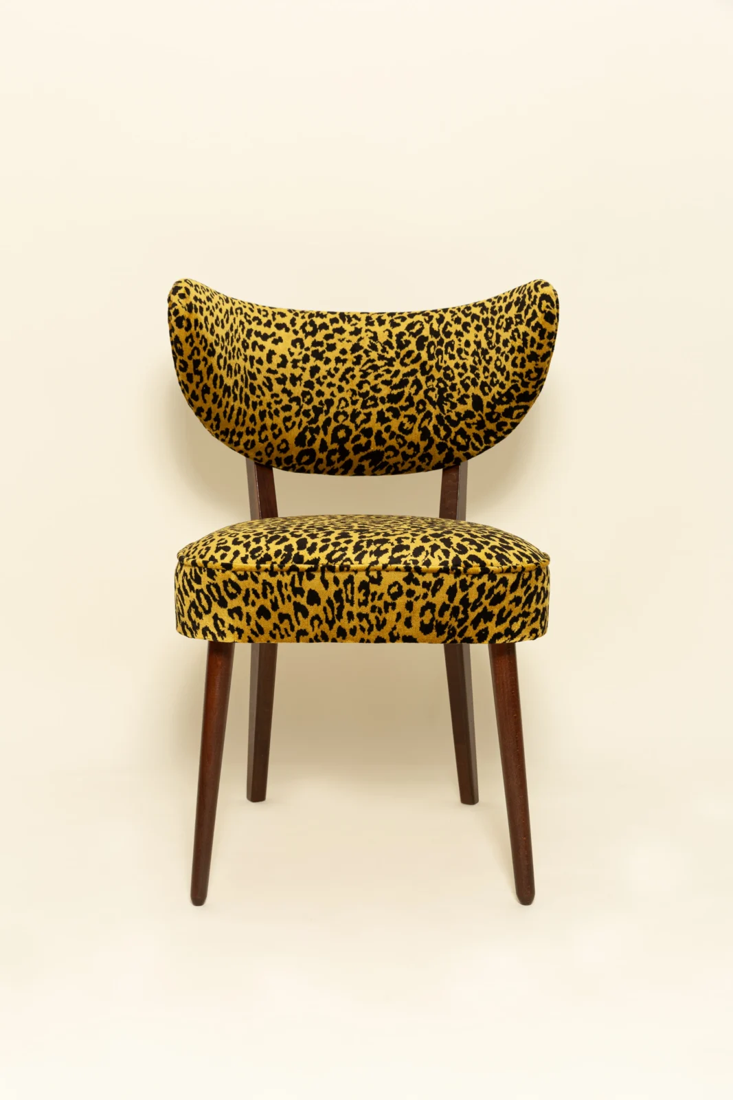 Dining Chair, Leopard Velvet By Edmond Petit, Walnut Wood — 8