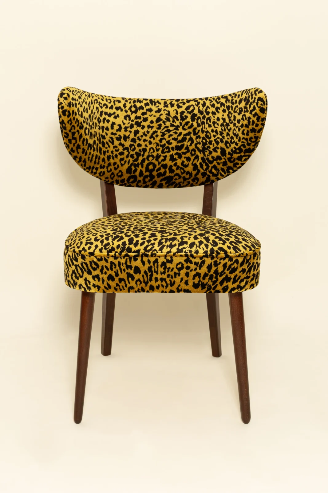 Dining Chair, Leopard Velvet By Edmond Petit, Walnut Wood — 9