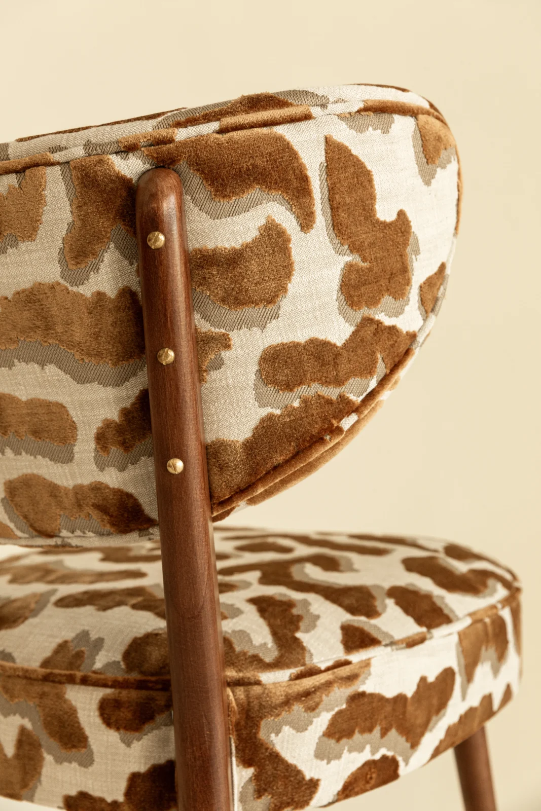 Vintola Studio Dining Chair, Casamance Nimbus Leopard Fabric — 5