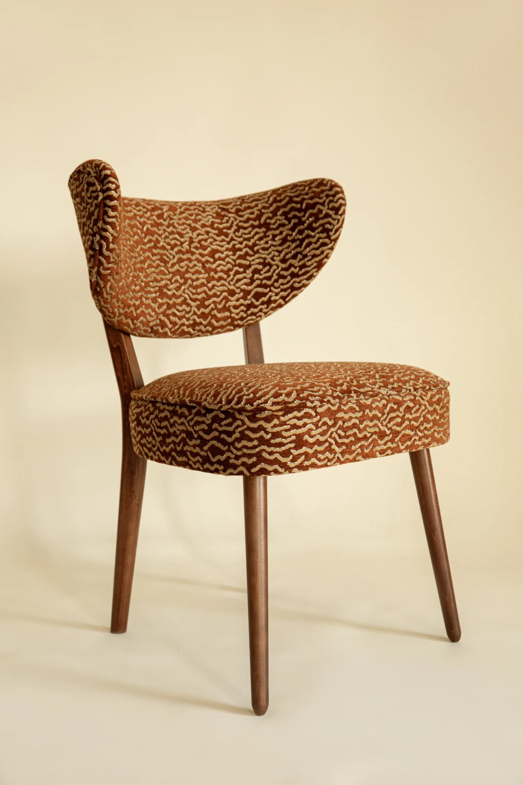 Dining Chair, Le Chant Des Dunes Pierre Frey, Walnut Wood, Vintola Studio — 9