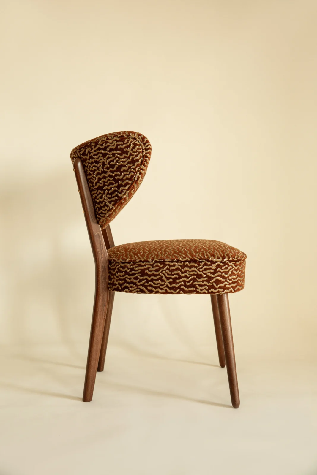 Dining Chair, Le Chant Des Dunes Pierre Frey, Walnut Wood, Vintola Studio — 8
