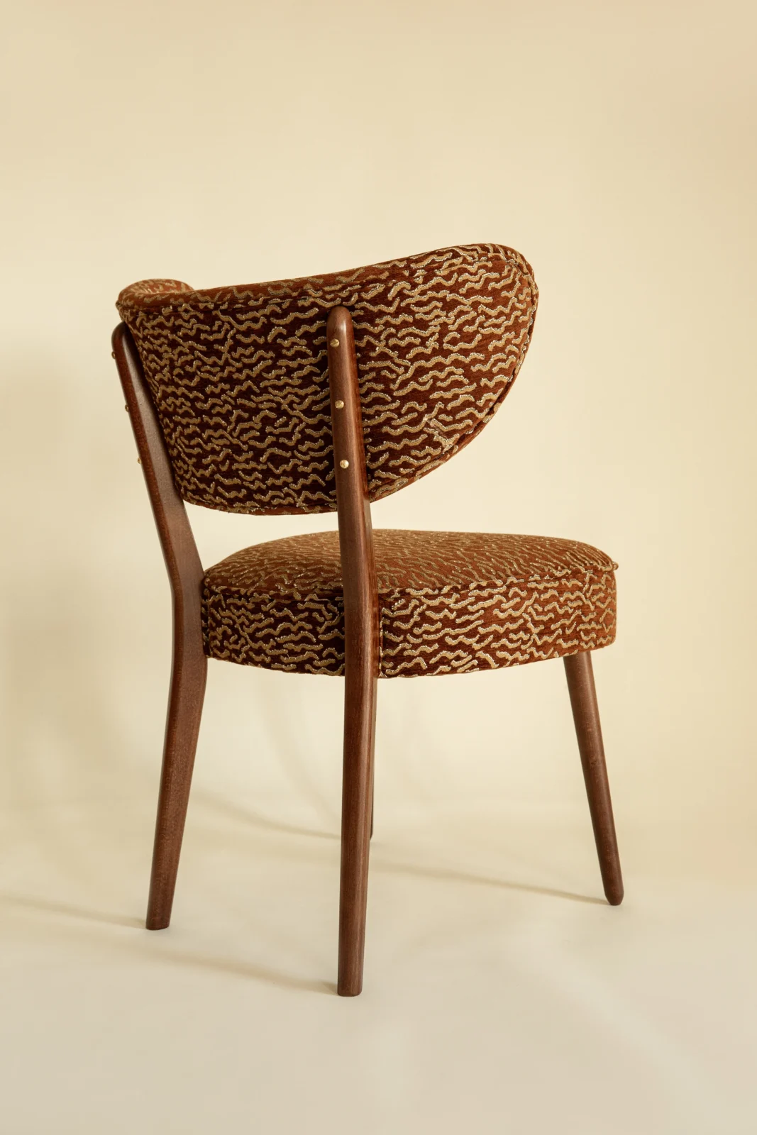 Dining Chair, Le Chant Des Dunes Pierre Frey, Walnut Wood, Vintola Studio — 7