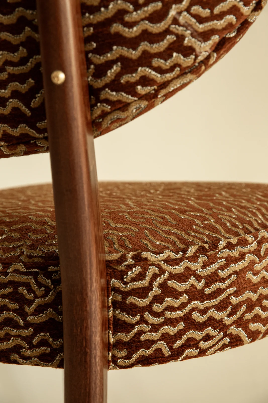 Dining Chair, Le Chant Des Dunes Pierre Frey, Walnut Wood, Vintola Studio — 5