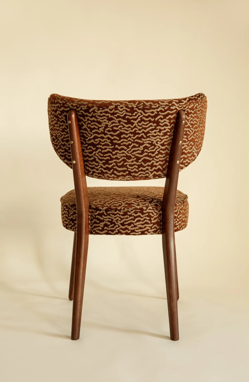 Dining Chair, Le Chant Des Dunes Pierre Frey, Walnut Wood, Vintola Studio — 3