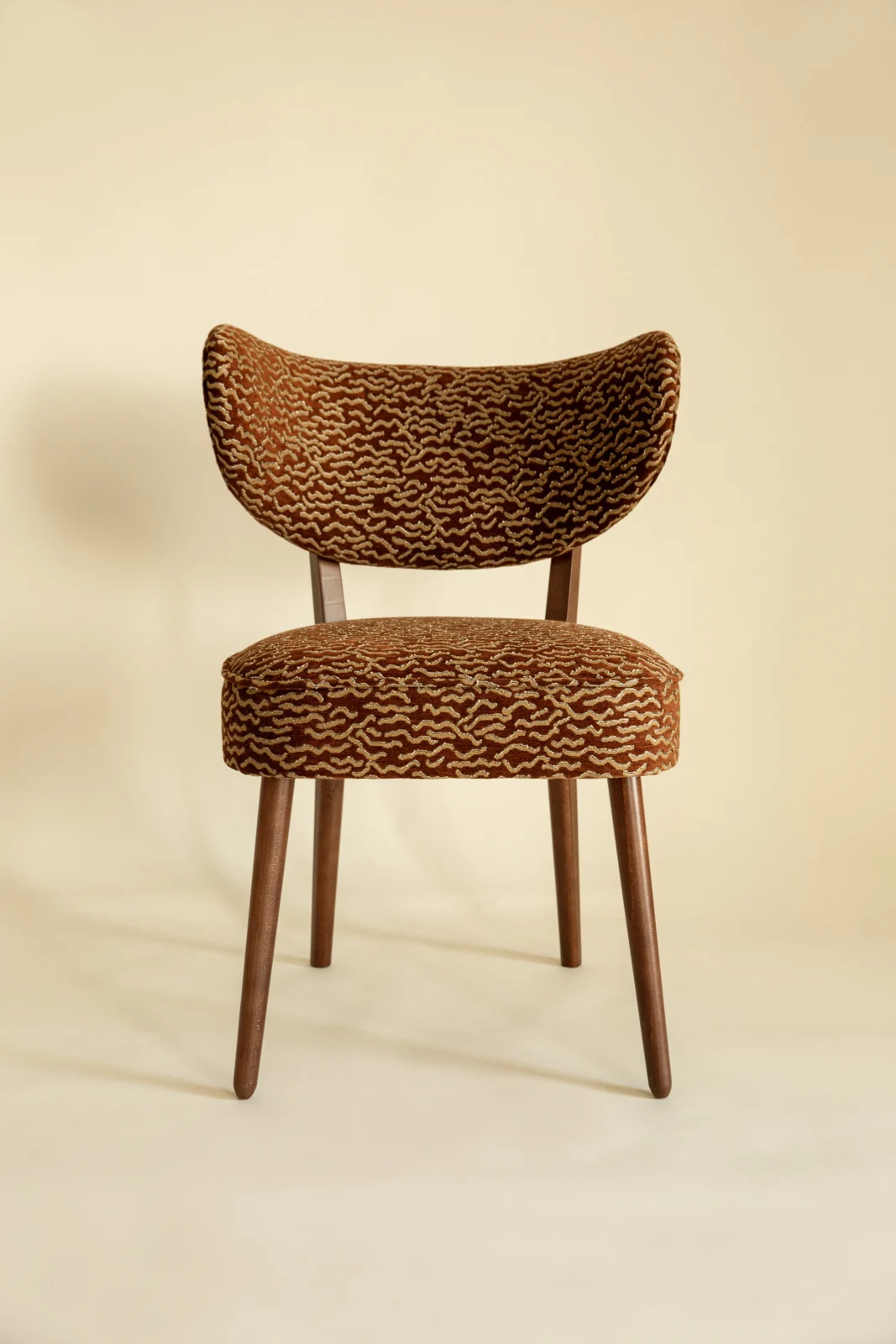 Dining Chair, Le Chant Des Dunes Pierre Frey, Walnut Wood, Vintola Studio — 2
