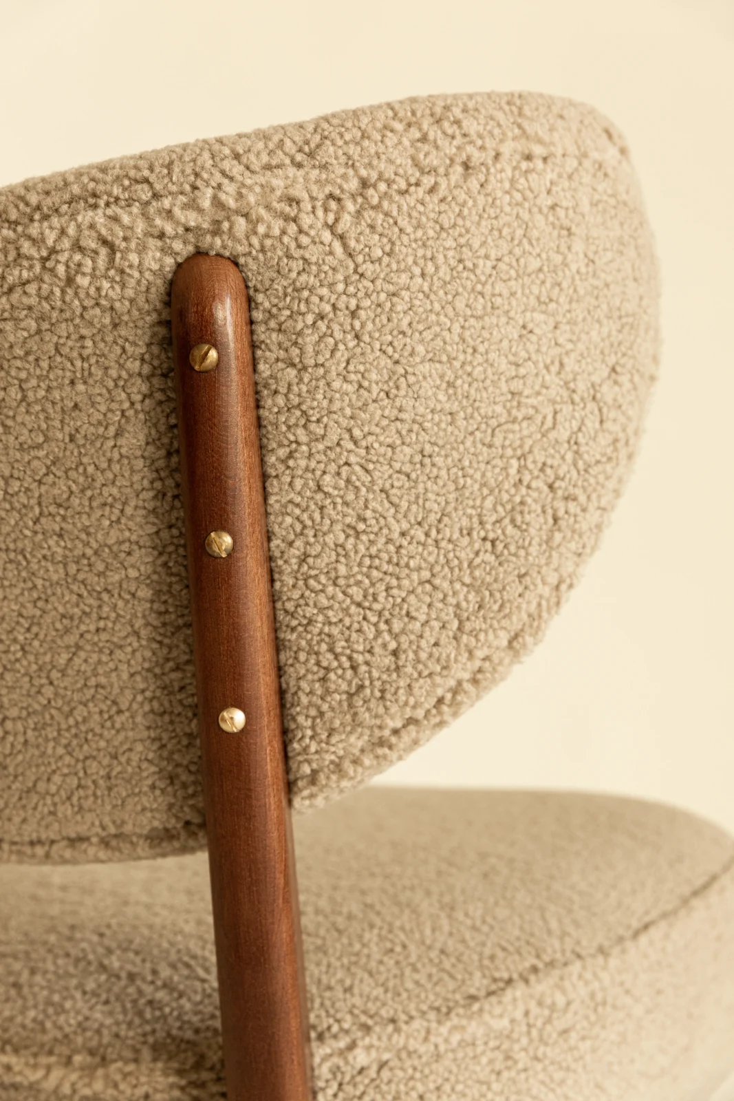 Vintola Dining Chair, Camel Boucle, Walnut Wood, Vintola Studio — 4