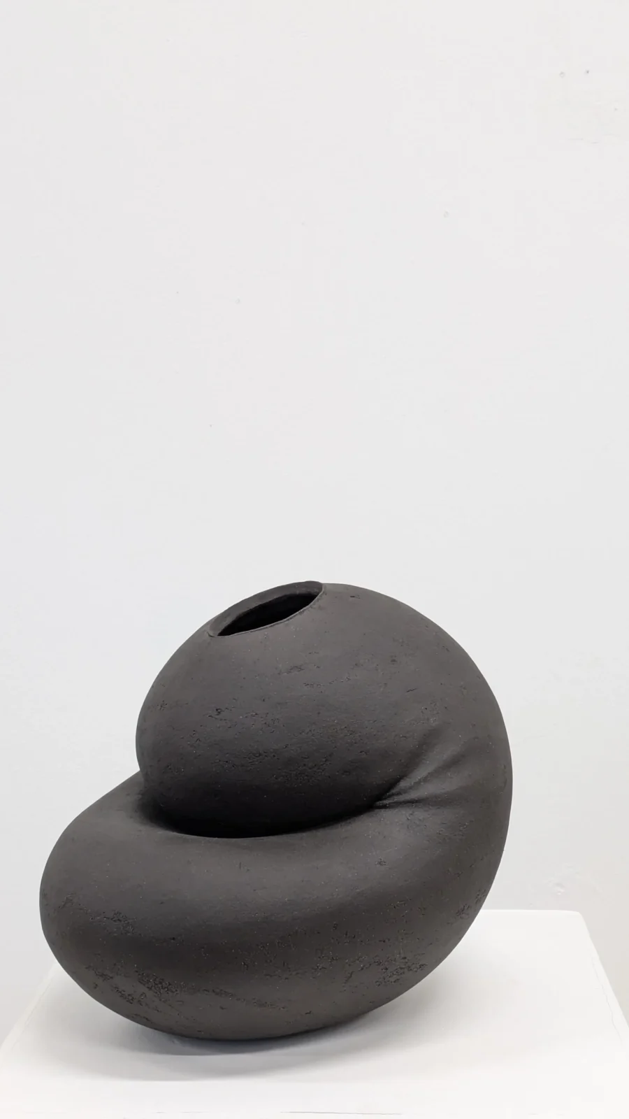 Inwards - Black Sculptural Ceramic Vessel — 6